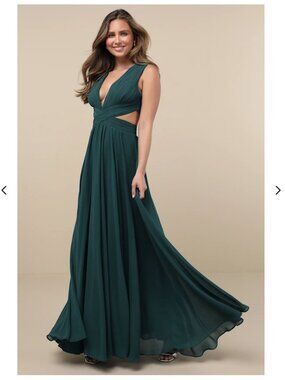 Lulu's Vivid Imagination Emerald Green Cutout Maxi Dress